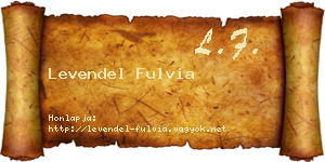 Levendel Fulvia névjegykártya